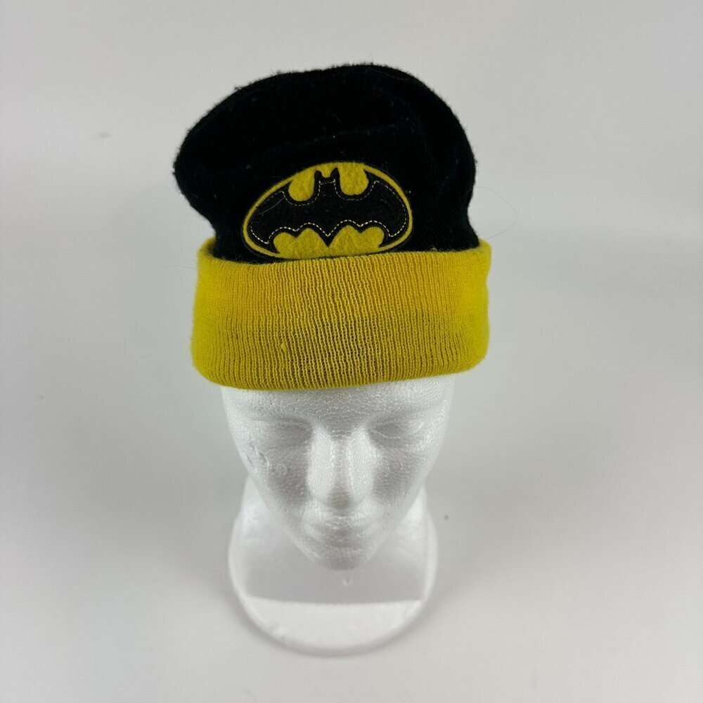 Batman Beanie Hat Youth Boys One Size Fits Most Black Yellow